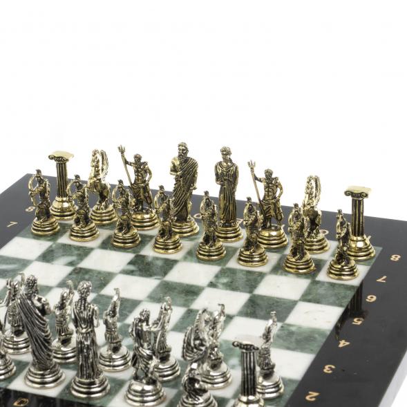 Шахматы подарочные &amp;quot;Римские лучники&amp;quot; 28х28 мрамор шабровский змеевик 127714