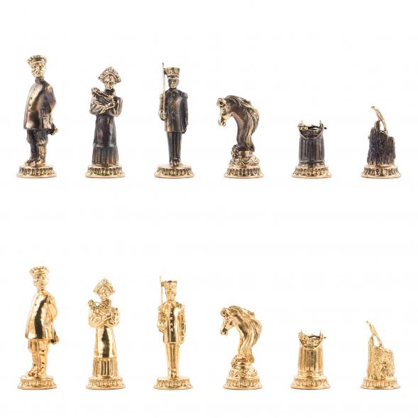 Подарочные шахматы &amp;quot;Деревенские&amp;quot; бронзовые, доска каменная 40х40 см 120035