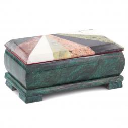 Шкатулка для денег &amp;quot;Купюра&amp;quot; с мозаикой змеевик 19х9,5х8 см