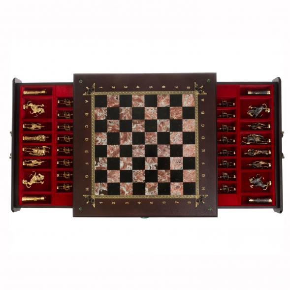 Шахматный ларец &amp;quot;Римские&amp;quot; из бронзы и креноида 130041