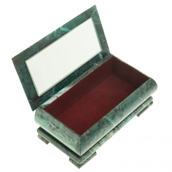 Шкатулка с иллюстрацией &amp;quot;Домик в лесу&amp;quot; камень змеевик 17,5х9,5х7,5 см 124020