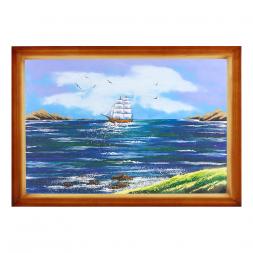 Картина &amp;quot;Парусник&amp;quot; багет 46х66 см, каменная крошка