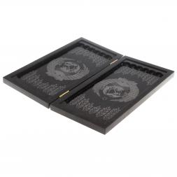 Нарды с гравировкой "Герб СССР / герб РФ" камень гранит