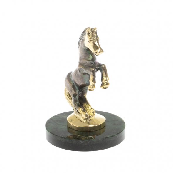 Статуэтка из бронзы &amp;quot;Лошадка&amp;quot; на подставке из нефрита 129243