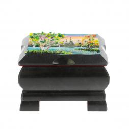 Шкатулка с расписной крышкой " Весна" 10х8х7 см