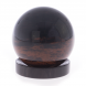 Шар из коричневого обсидиана 10 см на круглой подставке 121986