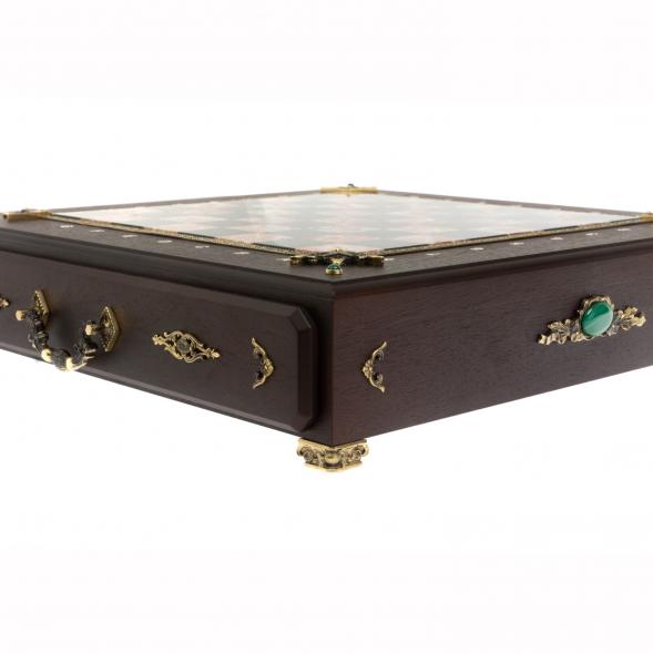 Шахматный ларец &amp;quot;Железнодорожники&amp;quot; фигуры бронза камень креноид 130042