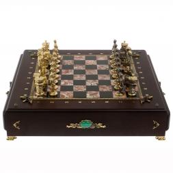 Шахматный ларец &amp;quot;Железнодорожники&amp;quot; фигуры бронза камень креноид