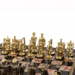 Шахматный ларец &amp;quot;Железнодорожники&amp;quot; фигуры бронза камень креноид