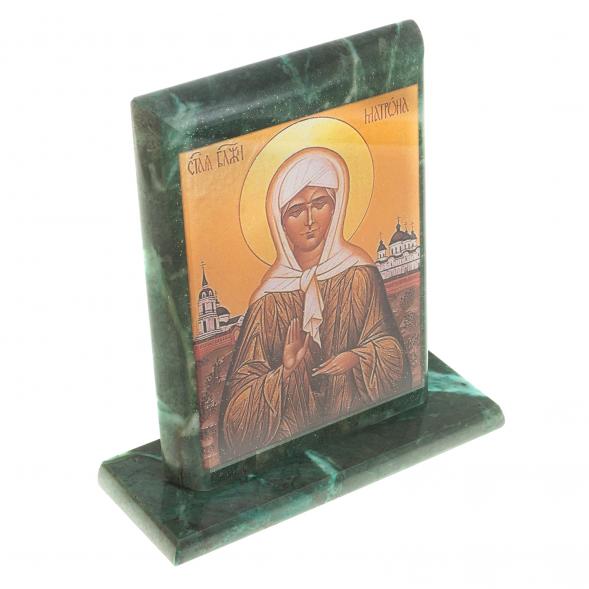 Икона &amp;quot;Св. Матрона Московская&amp;quot; змеевик 15х5х15,5 см 123492