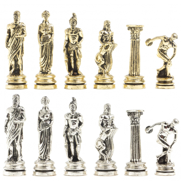 Шахматный стол &amp;quot;Дискобол&amp;quot; мрамор, змеевик на металлической подставке 123753