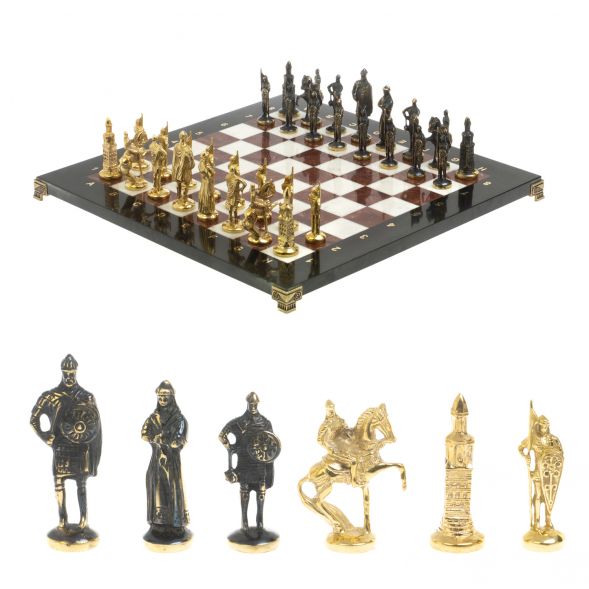 Шахматы &amp;quot;Русские&amp;quot; бронза доска 40х40 лемезит мрамор 127555