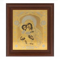 Икона "Владимирская Божья Матерь" 31,5х27,5х2 см Златоуст