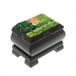 Шкатулка с расписной крышкой "Лето" 10х8х7 см