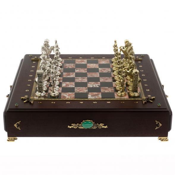 Шахматный ларец &amp;quot;Великая Отечественная война&amp;quot; камень креноид 130043