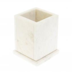 Карандашница из белого мрамора 9х11,5 см