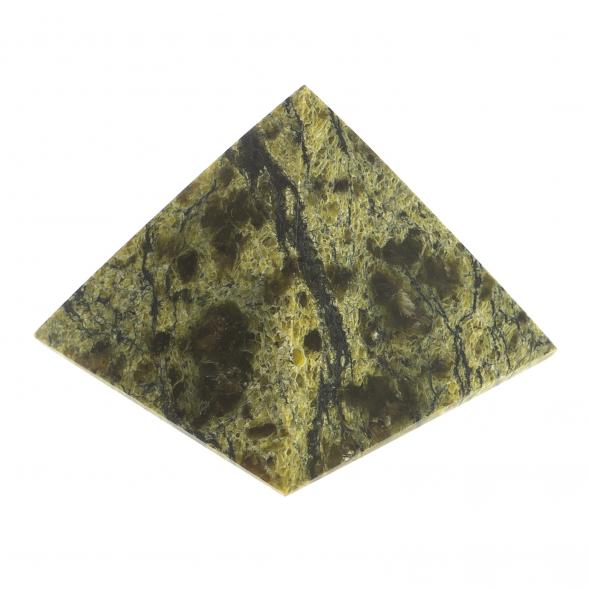 Пирамида 3х3х3 см камень змеевик 113730