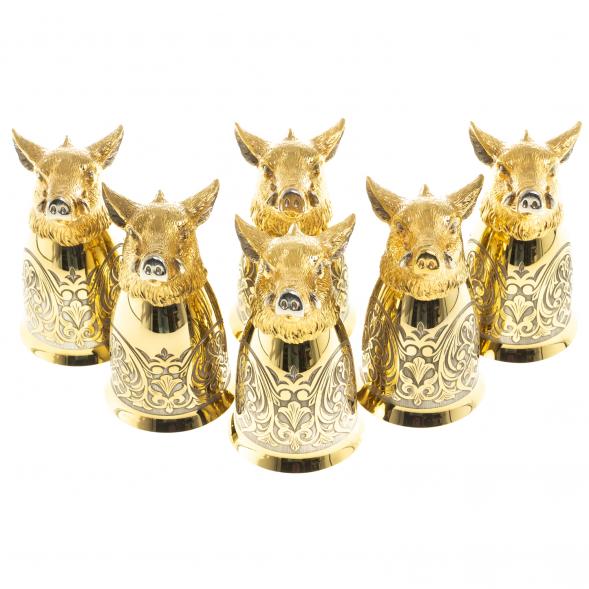 Стопки перевертыши &amp;quot;Кабан&amp;quot; набор 6 шт Златоуст 123669