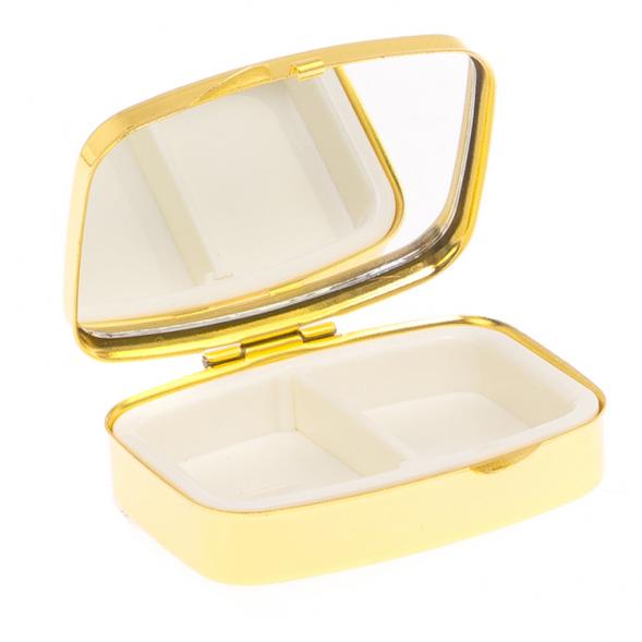 Таблетница на 2 отделения камень офит благородный цвет золото 126085