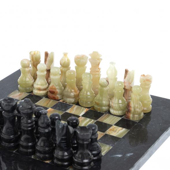 Сувенирные шахматы &amp;quot; Битва&amp;quot; камень оникс мрамор доска 20х20 см 127477