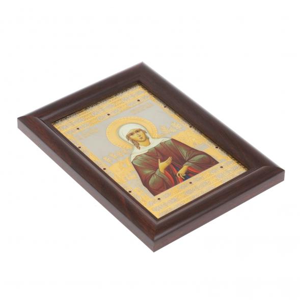 Икона гравюра &amp;quot;Ксения Петербуржская&amp;quot; багет 12,5х17,5х1 см Златоуст 128020