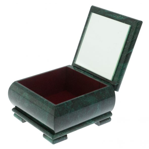 Шкатулка &amp;quot;Закат&amp;quot; из змеевика 13х13х8 см 128640