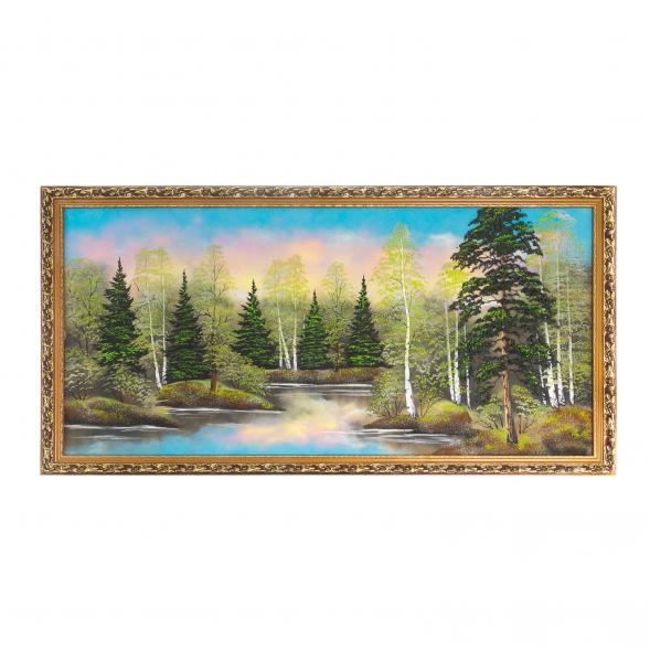 Картина &amp;quot;Весна&amp;quot; багет 57х107 см, рисунок каменная крошка 122837