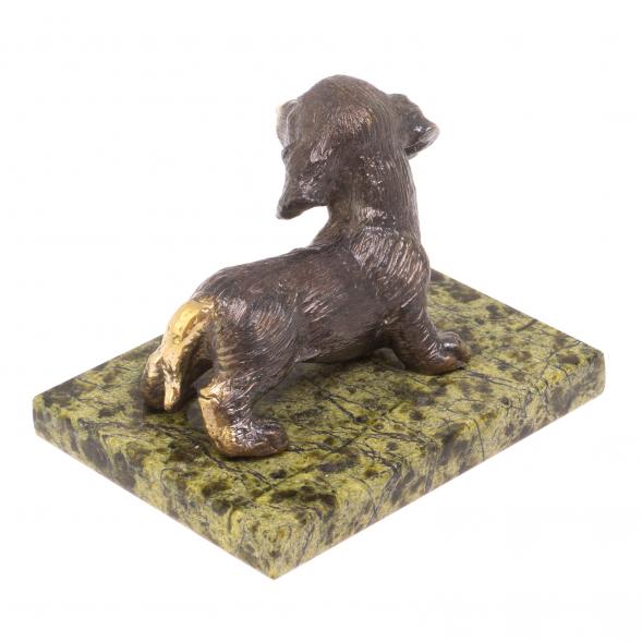 Статуэтка из бронзы &amp;quot;Такса&amp;quot; змеевик 126548