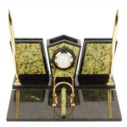 Настольный канцелярский набор &amp;quot;Стандарт&amp;quot; камень змеевик