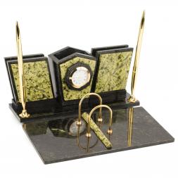 Настольный канцелярский набор &amp;quot;Стандарт&amp;quot; камень змеевик