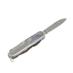 Нож мультитул складной 7 в 1 с камнем флюорит