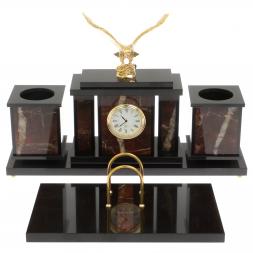 Настольный набор &amp;quot;Орел&amp;quot; из яшмы