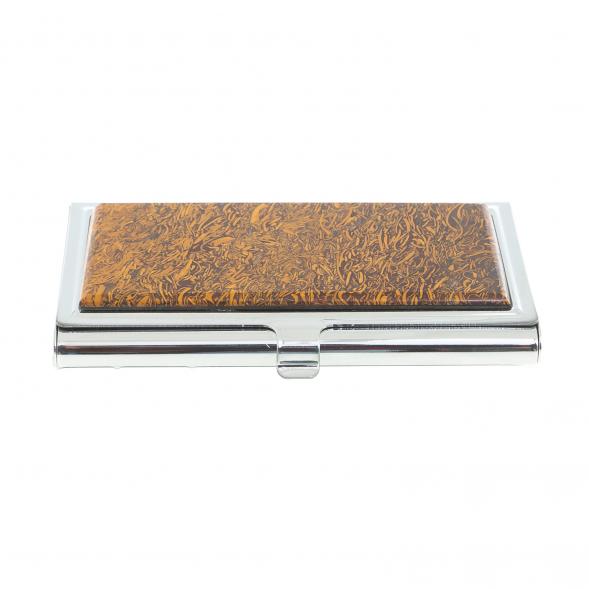 Карманная визитница из камня яшма змеиная цвет серебро 122430