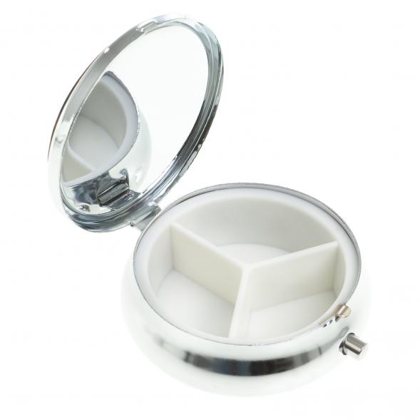 Таблетница на 3 отсека камень офит цвет серебро 123218