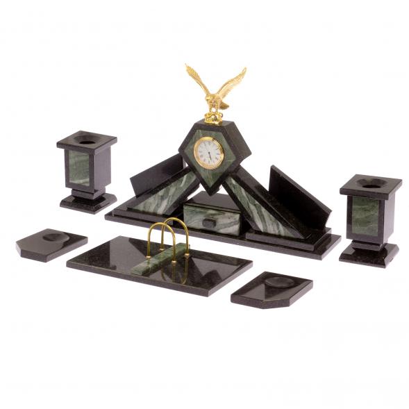 Настольный набор &amp;quot;Орел&amp;quot; камень офиокальцит 116505