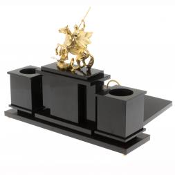 Настольный набор &amp;quot; Георгий Победоносец&amp;quot; из яшмы