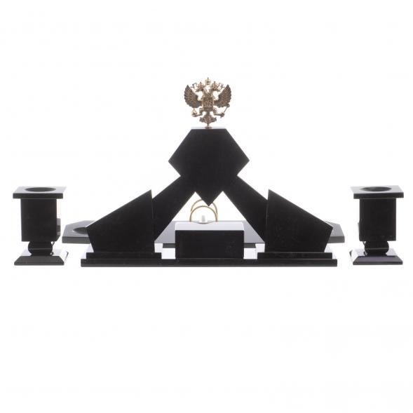 Письменный набор &amp;quot;Герб России&amp;quot; змеевик бронза 124278