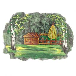 Магнит "Летний пейзаж" камень змеевик