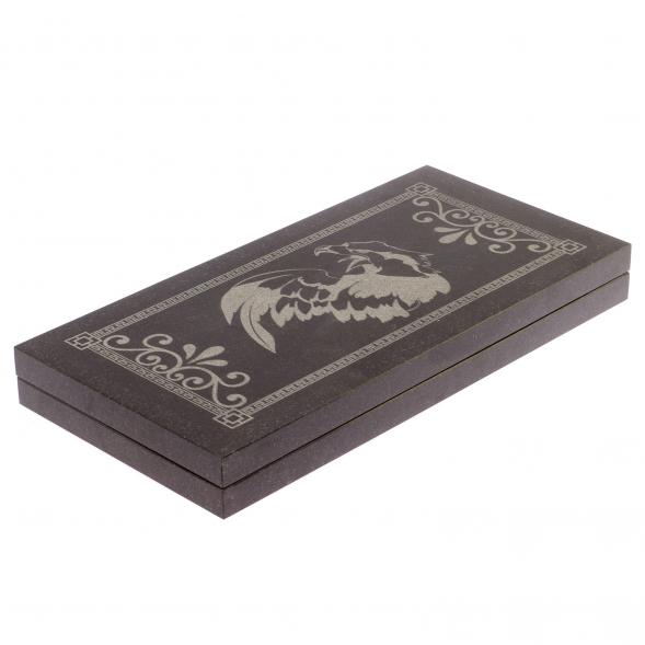 Нарды с гравировкой &amp;quot;Орел / герб РФ&amp;quot; камень гранит 125954