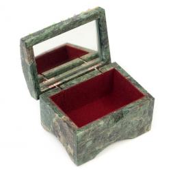 Шкатулка Сундучок хозяйки медной горы змеевик 10х6,5х7 см