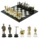 Шахматы подарочные &amp;quot;Железнодорожники&amp;quot; из бронзы и мрамора доска 48х48 см 128642