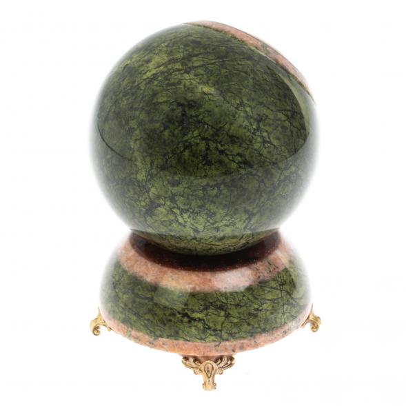 Часы шар &amp;quot;Антистресс&amp;quot; змеевик розовый мрамор 10,5 см 128869