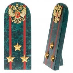 Сувенир погон &amp;quot;Полковник МВД&amp;quot; камень змеевик