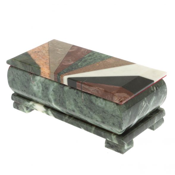 Шкатулка для денег &amp;quot;Купюра&amp;quot; с мозаикой из змеевика 129321