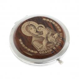 Зеркало с иконой &amp;quot;Богородица&amp;quot; из коричневого обсидиана