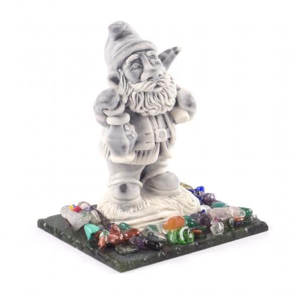 Статуэтка &amp;quot;Гном со светильником&amp;quot; из мрамолита на подставке из камня 121543