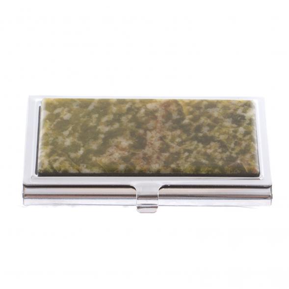 Карманная визитница из камня благородный офит цвет серебро 122432