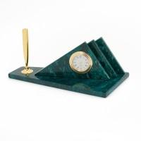 Визитница настольная &amp;quot;Горки&amp;quot; змеевик