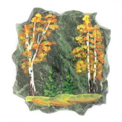 Магнит &amp;quot;Осенний пейзаж&amp;quot; камень змеевик