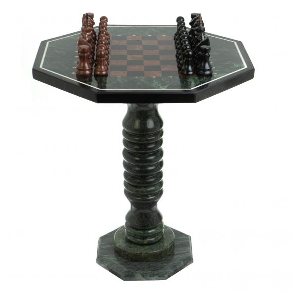 Шахматный стол змеевик лемезит 117825
